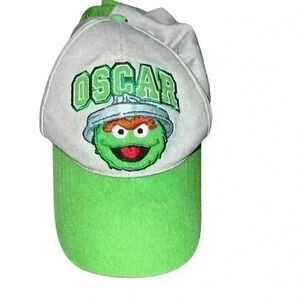 Sesame Place Sea World Oscar the Grouch Kids Baseball Cap Adjustable 100% Cotton